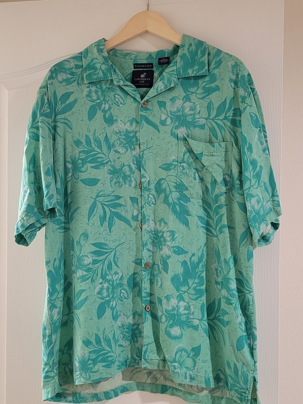 Caribbean Joe men's washable silk hawaiian shirt XL